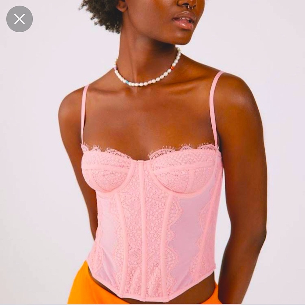 Urban Outfitters Out From Under Modern Love Corset in Middleton Pink (rare)